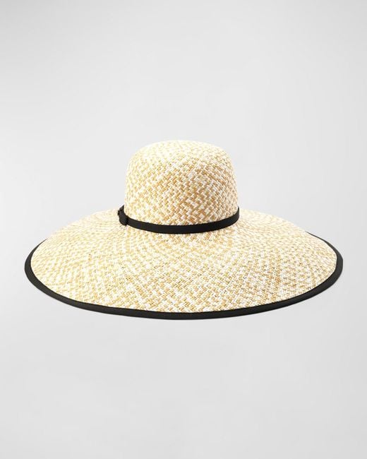 Kate Spade White Woven Straw Large Brim Sun Hat