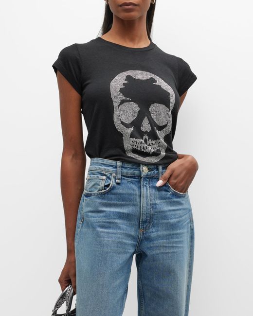 Zadig & Voltaire Black Skull Strass Short-Sleeve T-Shirt