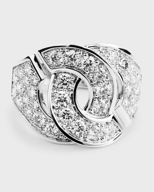 Dinh Van Gray Menottes 18k White Gold And Diamond R12 Ring
