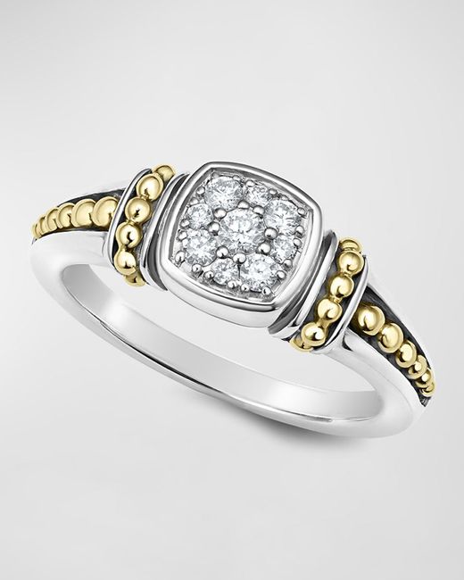 Lagos White Rittenhouse Two-tone Pave Diamond Ring