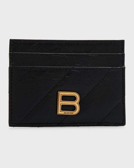 Balenciaga Black Crush Card Holder Quilted