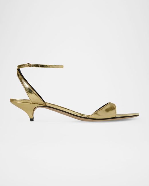 The Row Vika Metallic Ankle-Strap Sandals