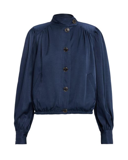 Ramy Brook Blue Mitchell Button-Front Jacket