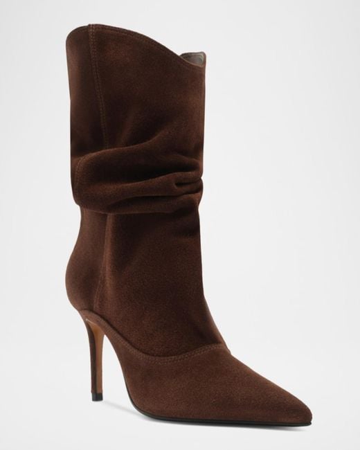 SCHUTZ SHOES Brown 85Mm Maryana Slouch Nubuck Booties