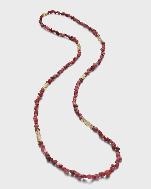 Mimi So Multicolor 18k Yellow Gold Red Spinel, Sapphire And Diamond Necklace