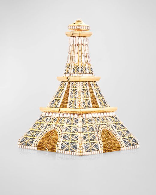Judith Leiber Metallic Eiffel Tower Crystal Clutch Bag