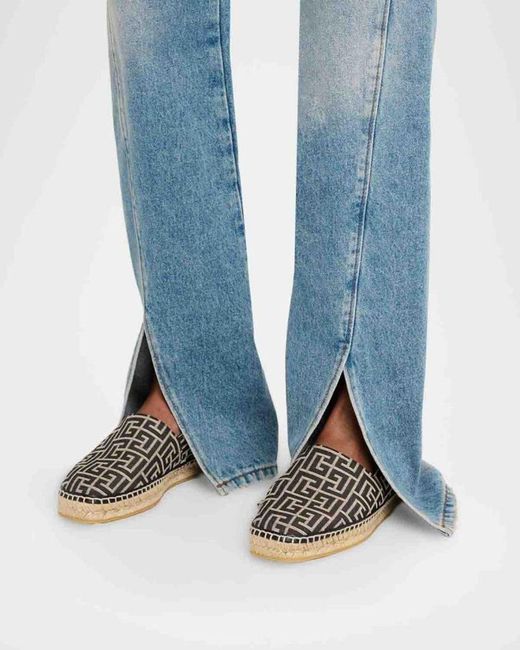 Balmain Black Apos;S Monogram Jacquard Espadrilles for men