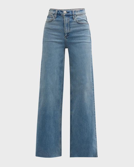 Rag & Bone Blue Flexi Sofie High-Rise Wide Jeans