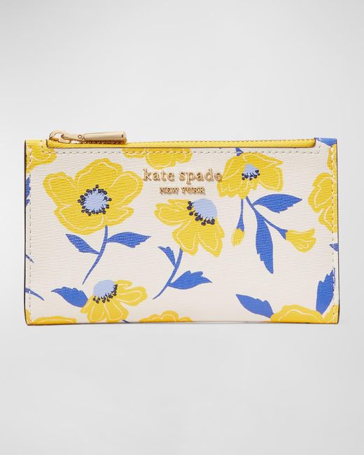 Kate Spade Metallic Morgan Small Bifold Sunshine Floral Printed Wallet