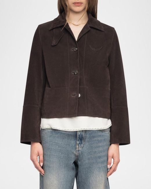 Zadig & Voltaire Black Lessa Suede Jacket