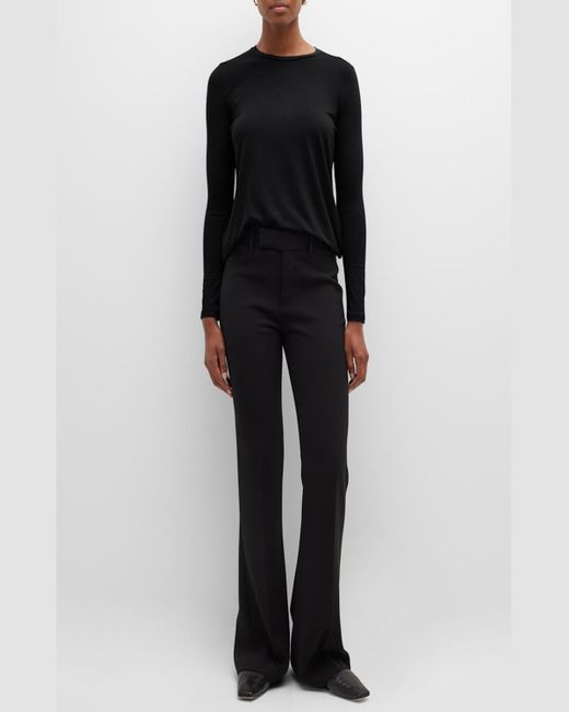 Majestic Filatures Red Soft Touch Pleated Crewneck Pullover