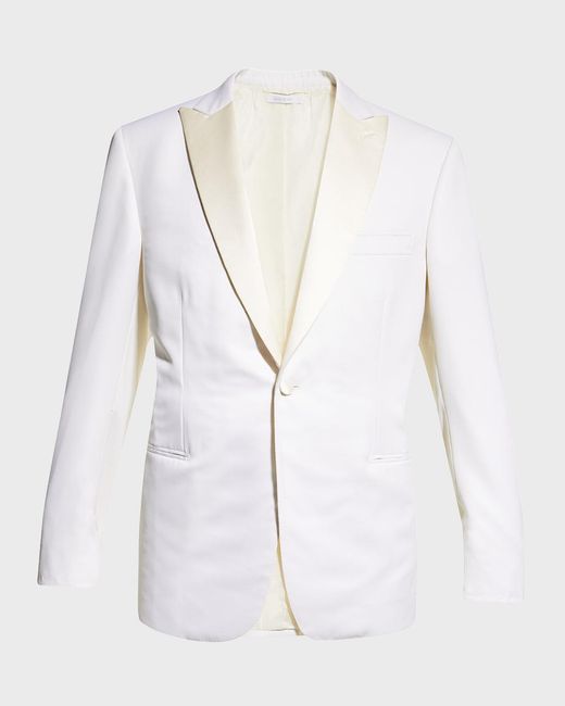 Brioni White Apos;S Solid Wool Dinner Jacket for men