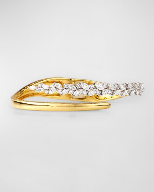 YEPREM Metallic 18k Yellow Gold Strada Diamond Bangle Bracelet