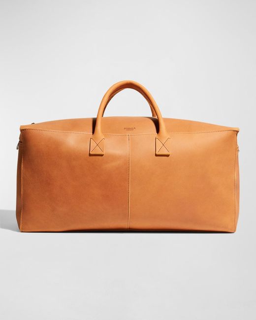 Shinola Brown Leather Utility Duffle Bag for men