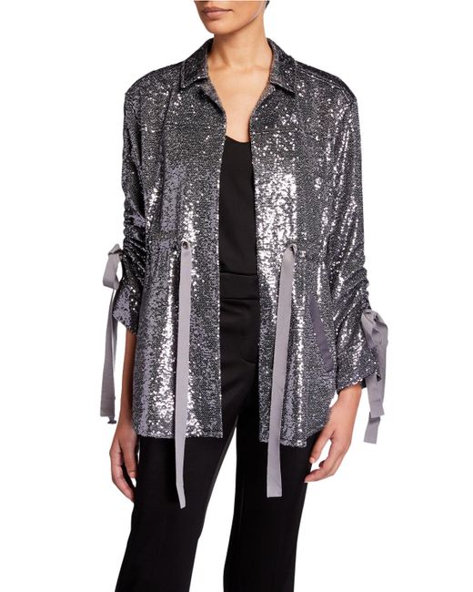 Cinq À Sept Mathieu Sequined Jacket in Gray - Save 45% - Lyst