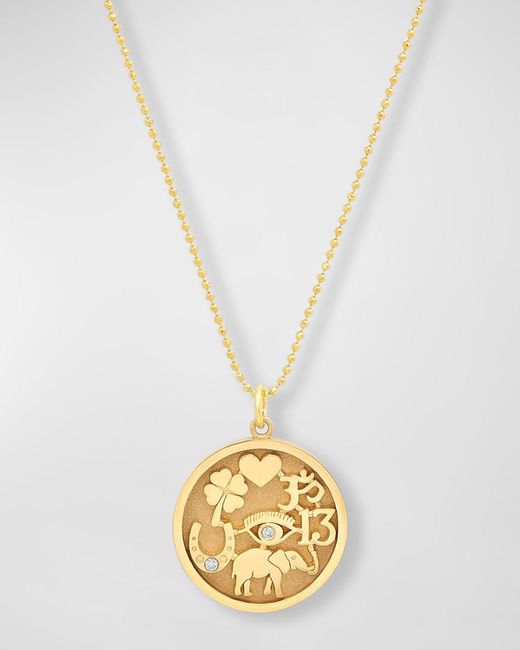 Jennifer Meyer Metallic 18k Good Luck Pendant Necklace With Diamonds