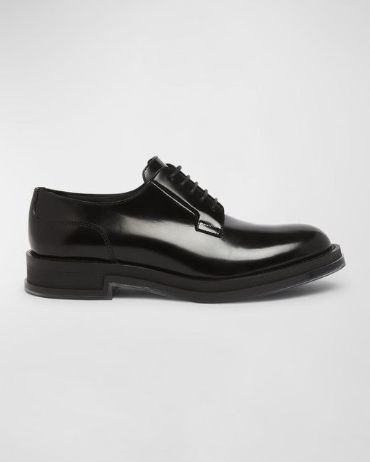 Alexander McQueen Black Float Leather Derby Shoes for men