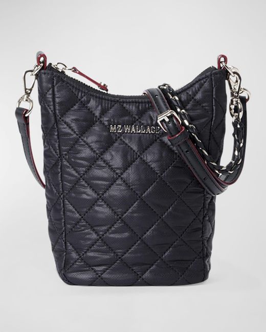 MZ Wallace Blue Crosby Quilted Nylon Top-Handle Bag