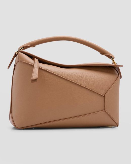 Loewe Brown Puzzle Edge Top-Handle Bag