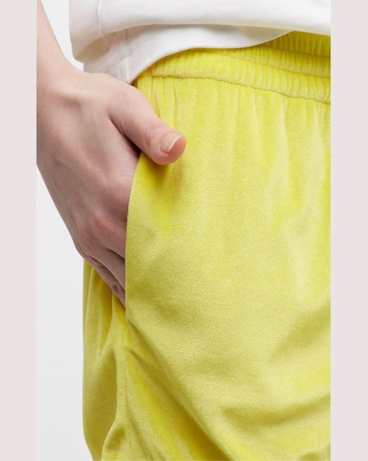Balenciaga Yellow Solid Velvet Shorts