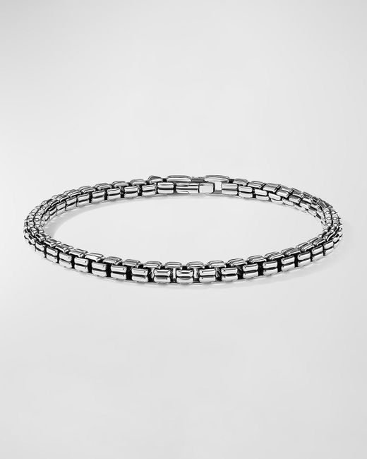 David Yurman Metallic Double Box Chain Bracelet In Silver, 4mm, Size L for men