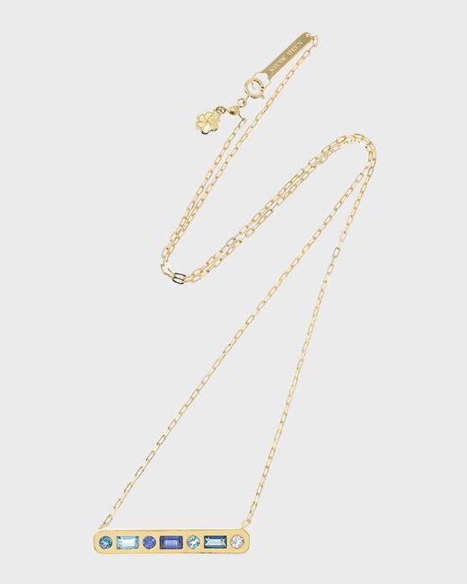 Stevie Wren White Baguette And Round Bar Necklace