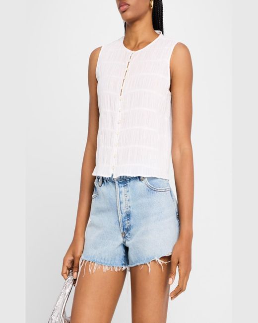 white smocked tank top
