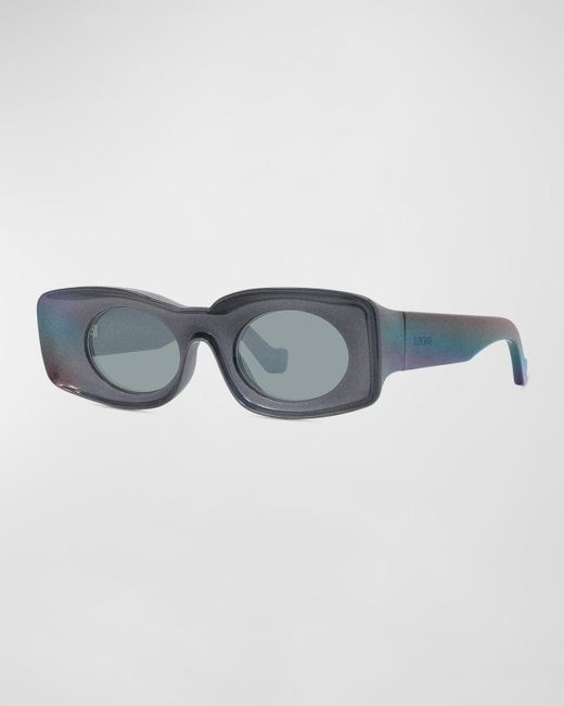 Loewe Blue Holographic Thin Geometric Sunglasses for men