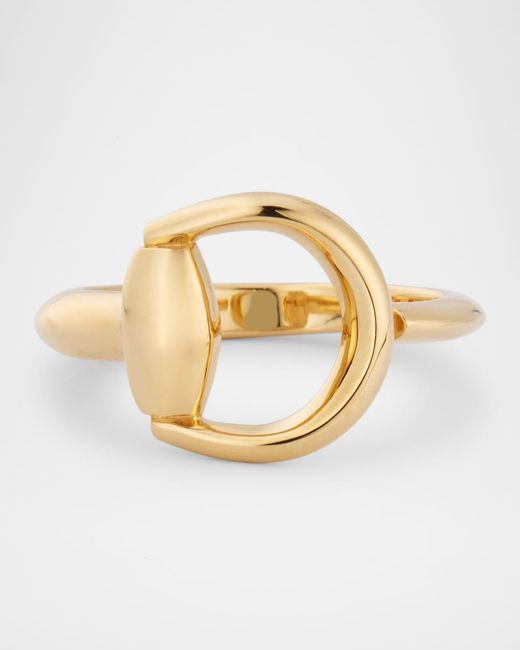 Gucci Metallic 18Kt Horsebit Ring