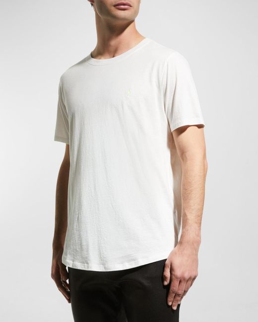 Jared Lang White Lightning Bolt Pima Cotton T-shirt for men
