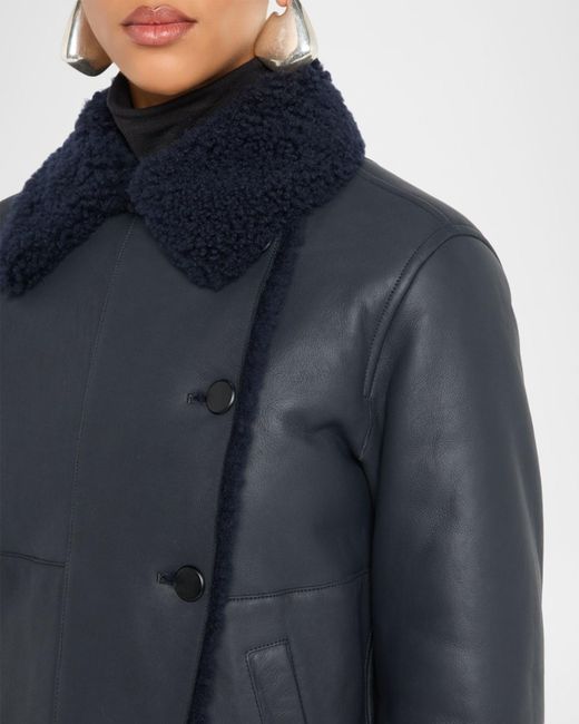 Akris Blue Arno Lamb Shearling Jacket