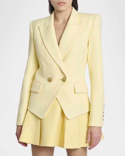 Balmain Natural 2-Buttons Natte Blazer Jacket