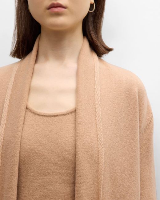 Neiman Marcus Brown Cashmere Basic Open Cardigan