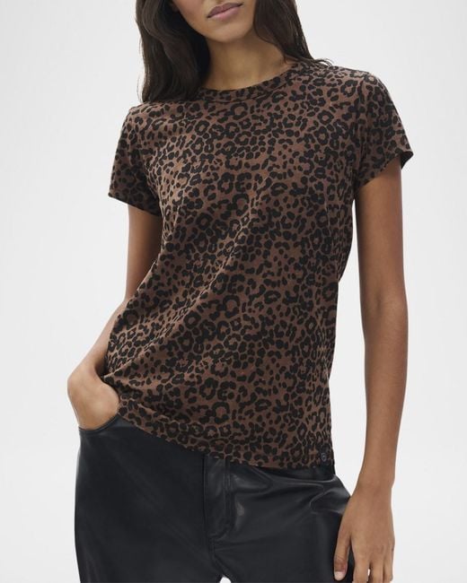 Rag & Bone Brown Short-Sleeve Leopard Tee