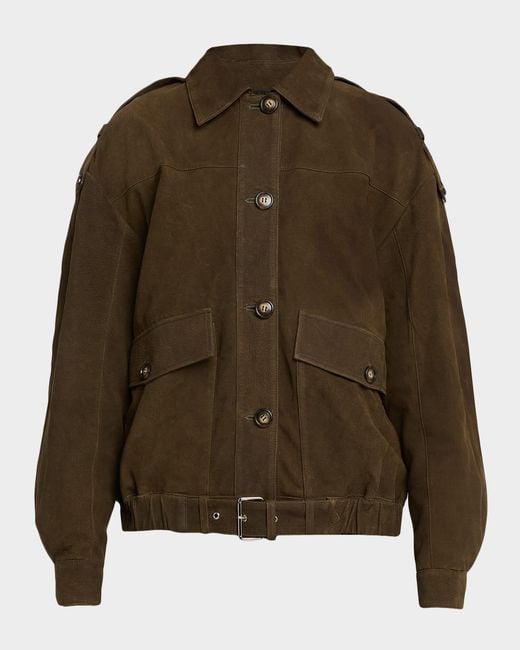 IRO Green Barrie Suede Belted Jacket
