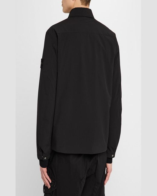 Stone Island Black Soft Shell Jacket With Arm Patch for men