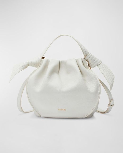 orYANY White Selena Leather Bucket Bag