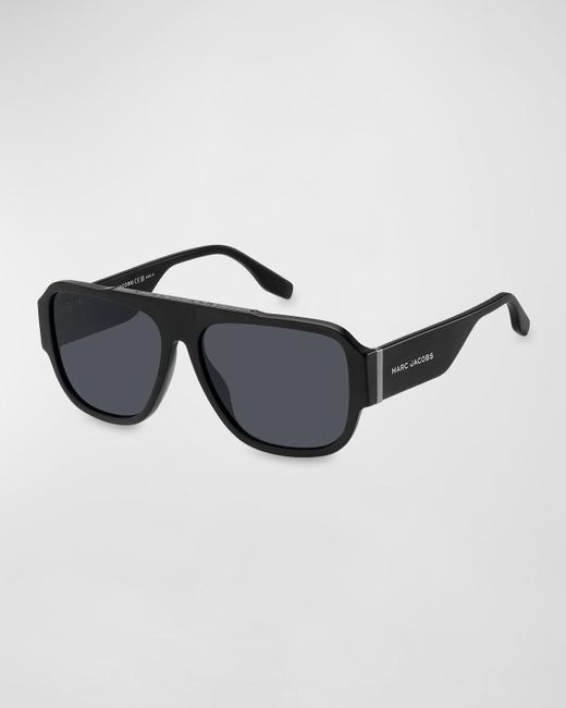 Marc Jacobs Blue Marc 756S Flat-Top Acetate Rectangle Sunglasses