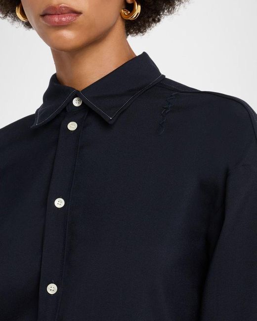 Marni Blue Double Contrast Cuff Button-Front Shirt