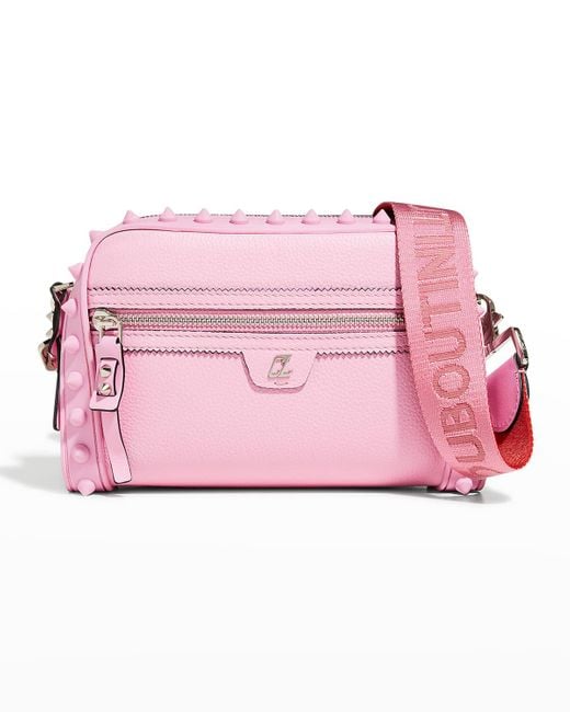 Christian Louboutin Loubitown Spiked Crossbody Bag in Pink for Men