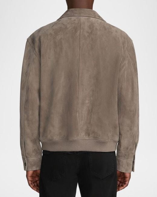 FRAME Brown Apos;S Suede Full-Zip Bomber Jacket for men