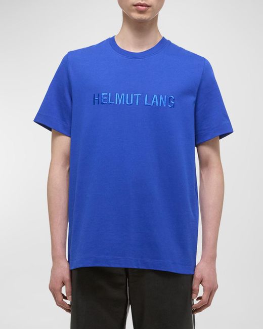 Helmut Lang Blue Logo Oversized Short-Sleeve T-Shirt for men
