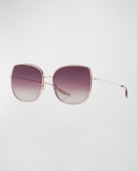 Barton Perreira Purple Vega Acetate & Titanium Butterfly Sunglasses