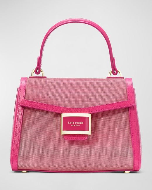 Kate Spade Pink Katy Small Mesh Top-Handle Bag
