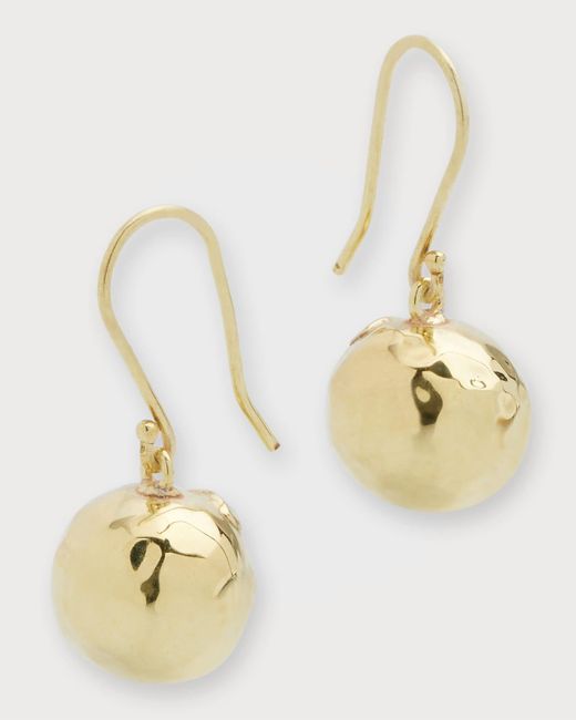 Ippolita Metallic Small Hammered Ball Drop Earrings In 18k Gold
