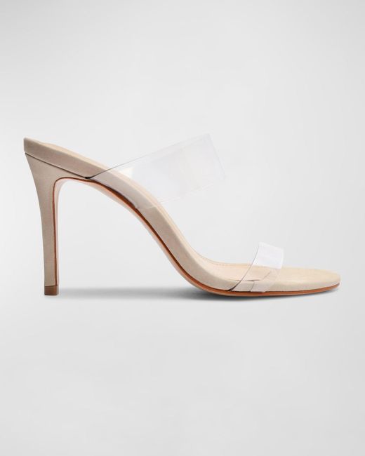 SCHUTZ SHOES White Ariella Strappy See-through Vinyl Slide High-heel Sandals