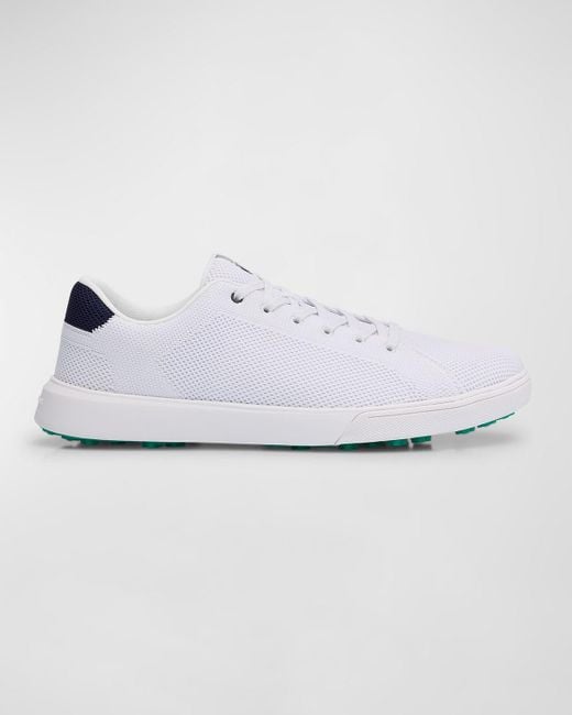 Peter Millar White Drift Hybrid Course Knit Low-Top Sneakers for men