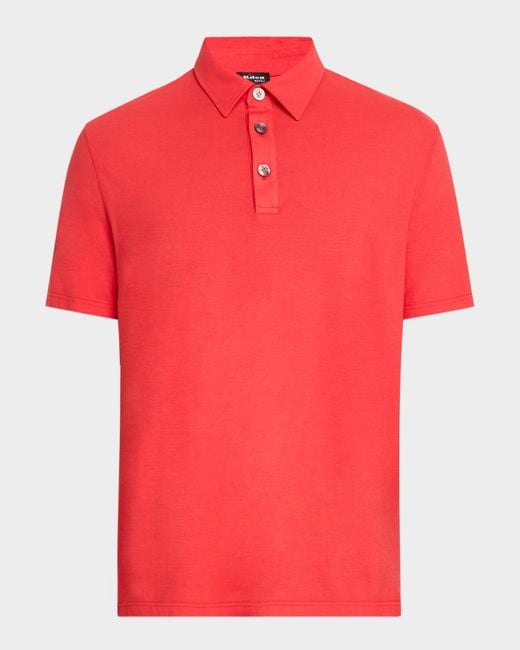 Kiton Red Cotton Polo Shirt for men