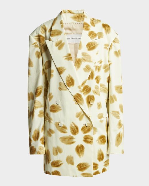 Dries Van Noten Metallic Blessy Oversized Double-Breasted Jacket
