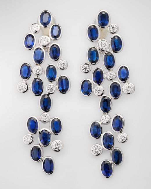 Alexander Laut Blue 18K Sapphire And Diamond Statement Earrings